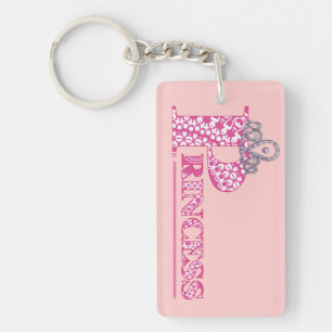 Pretty Pink Girly  Word Art Princess Key Ring