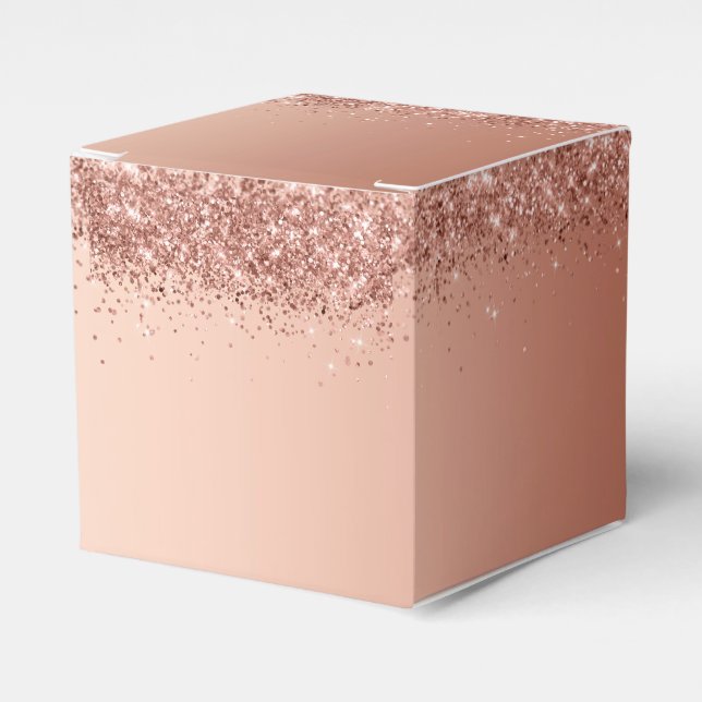Pretty Pink Glitter Blank Favour Box (Front Side)