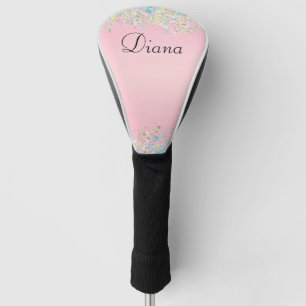 Pretty Pink Glitter Effect Golf Head Cover