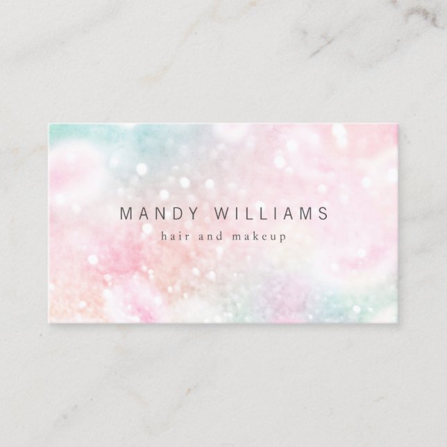 Pretty Pink Glitter Girly Glamourous Business Card (Front)