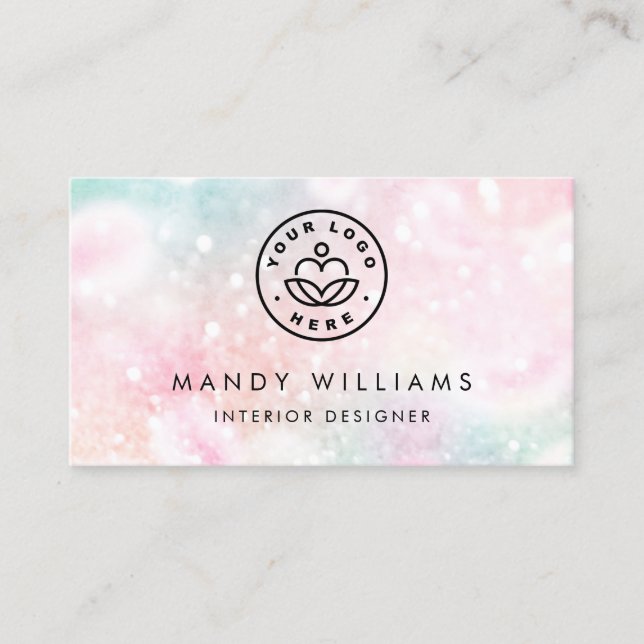 Pretty Pink Glitter Girly Glamourous Business Card (Front)