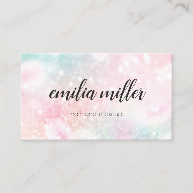 Pretty Pink Glitter Girly Glamourous Business Card (Front)