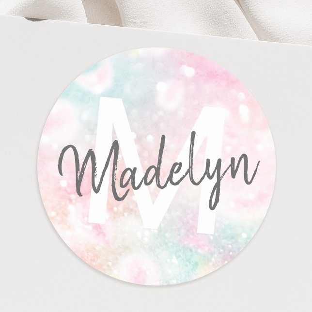 Pretty Pink Glitter Girly Glamourous Classic Round Sticker (Creator Uploaded)