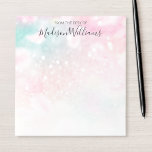 Pretty Pink Glitter Girly Glamourous Notepad<br><div class="desc">Easily personalise this pretty pink bokeh glitter pattern with your custom details.</div>