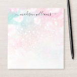 Pretty Pink Glitter Girly Glamourous Notepad<br><div class="desc">Easily personalise this pretty pink bokeh glitter pattern with your custom details.</div>