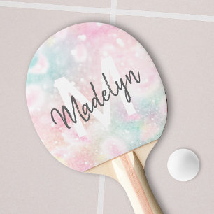 Pretty Pink Glitter Girly Glamourous Ping Pong Paddle