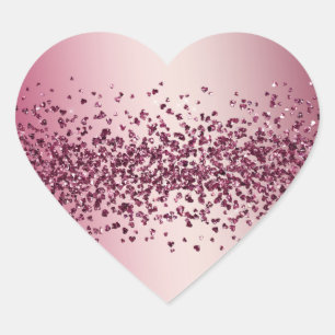Pretty Pink Glitter Hearts Heart Sticker