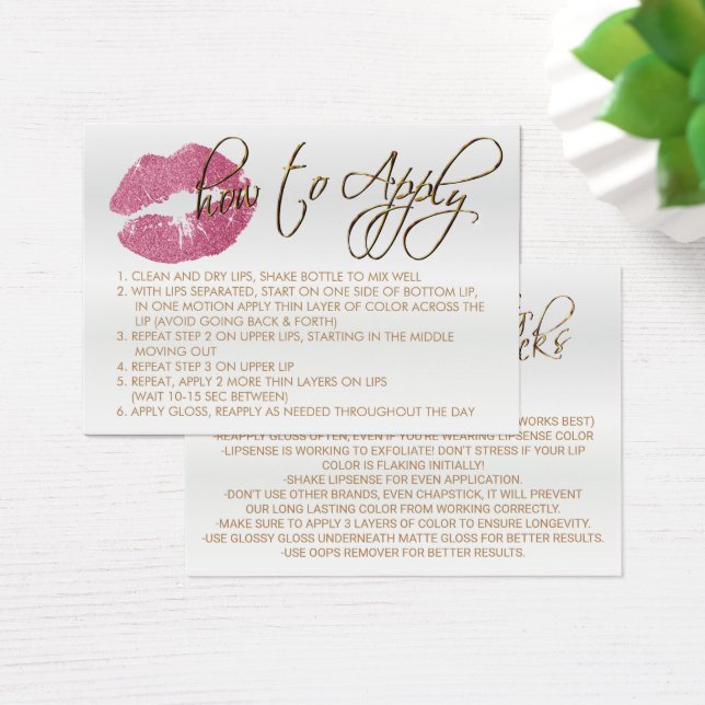 Pretty Pink Glitter Lips 2 - How to Apply (Desk)