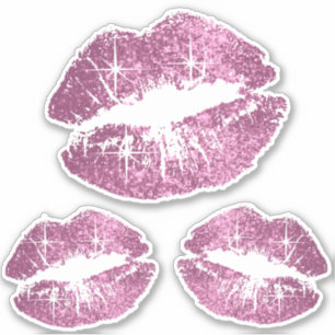 Pretty Pink Glitter Lips - Kiss-Cut