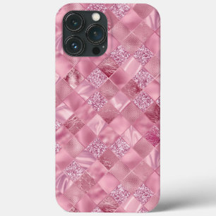 Pretty Pink Glitter Metallic Chic Elegant iPhone 13 Pro Max Case