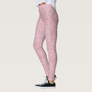 Pretty Pink Glitzy Glitter Sparkle Leopard Leggings