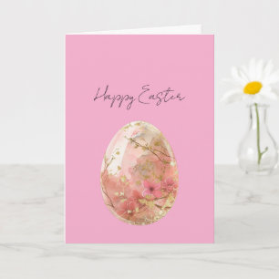 Pretty Pink Gold Easter Egg Card