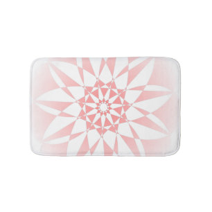 Pretty Pink Gradient Floral Bath Mat