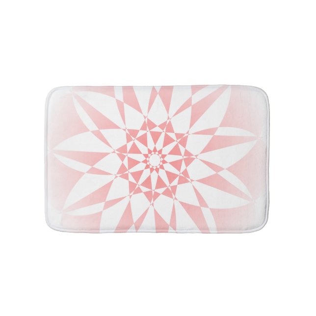 Pretty Pink Gradient Floral Bath Mat (Front)