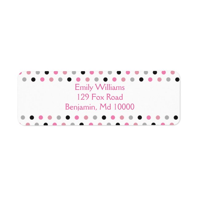 Pretty Pink grey and black polka dots (Front)