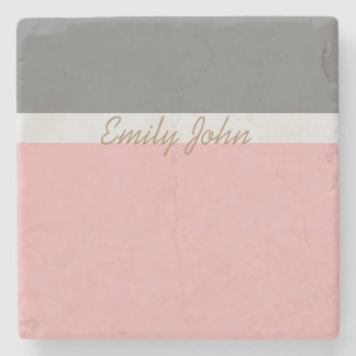 Pretty Pink & Grey Stone Coaster