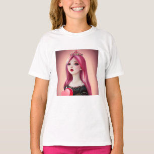 Pretty Pink Haired Princess with Tiara T-Shirt