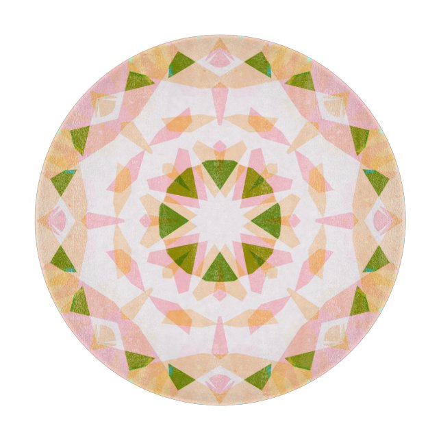 Pretty Pink Happy Green Summer Star Dopamine Decor Cutting Board (Front)