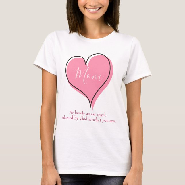 Pretty Pink heart for Mum T-Shirt (Front)