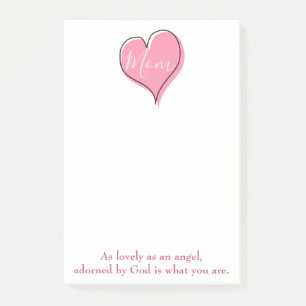 Pretty pink heart Mom Post-it Notes