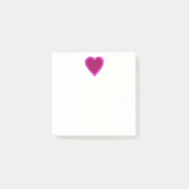 Pretty Pink Heart Post-it Notes (Front)