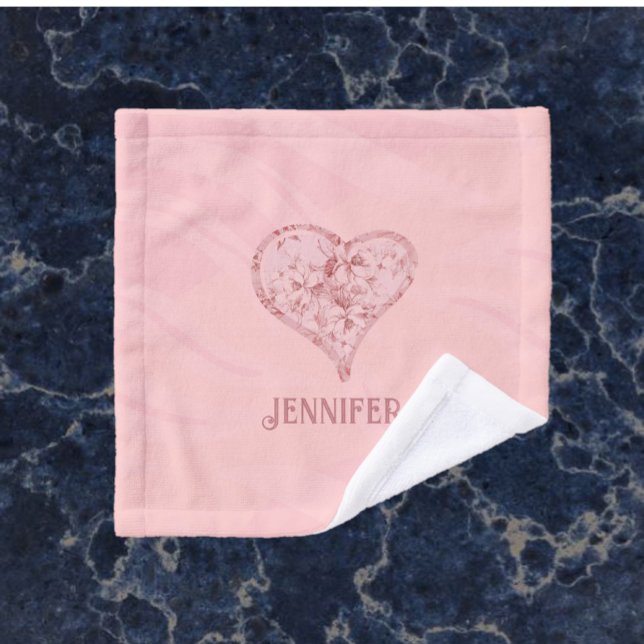 Pretty Pink Hearts & Flowers Bath Towel Set (Creator Uploaded)