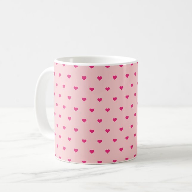 Pretty pink hearts Valentine's Day Mug (Front Left)