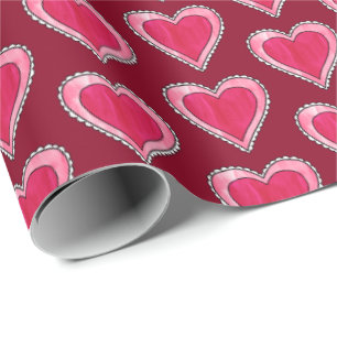 Pretty Pink Hearts Valentine's Day Wrapping Paper