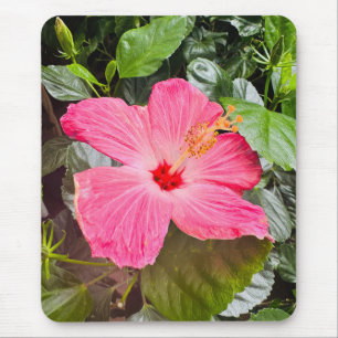 Pretty Pink Hibiscus Mouse Mat
