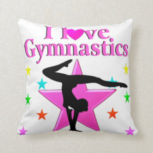 PRETTY PINK I LOVE GYMNASTICS DESIGN CUSHION