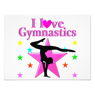 PRETTY PINK I LOVE GYMNASTICS DESIGN PHOTO PRINT