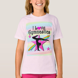 PRETTY PINK I LOVE GYMNASTICS DESIGN T-Shirt