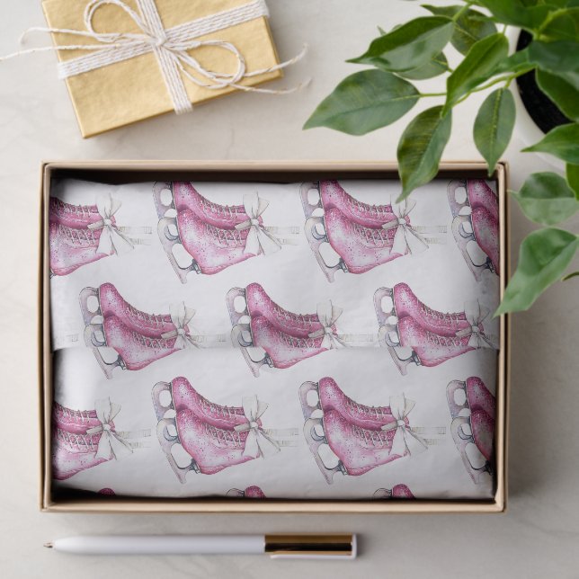 Pretty Pink Ice Skates Christmas Tissue Paper (Gift)
