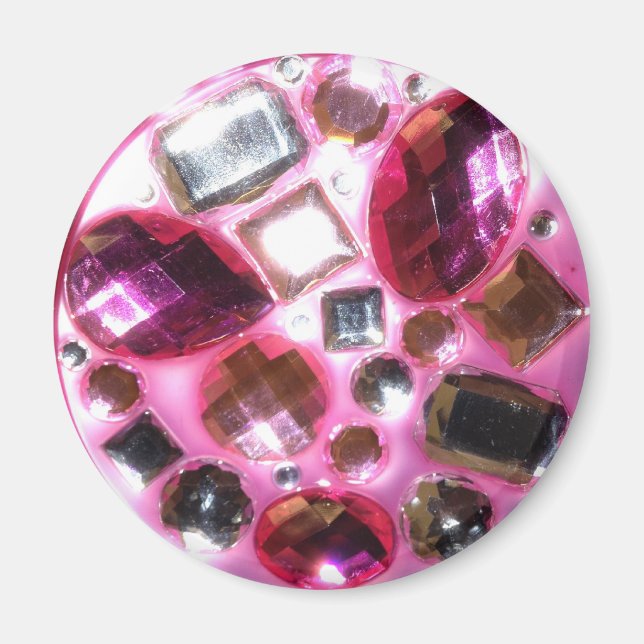 Pretty Pink Jewel Bling Magnet (Front)