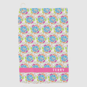 Pretty Pink Ladies Personalised Golf Towel