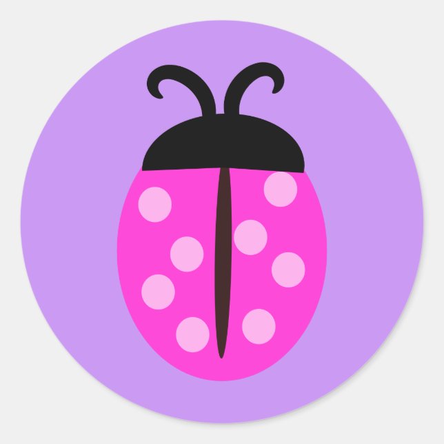 Pretty Pink Ladybug Sticker (Front)