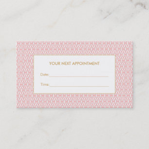 Pretty Pink Lattice Salon Appointment Reminder Card