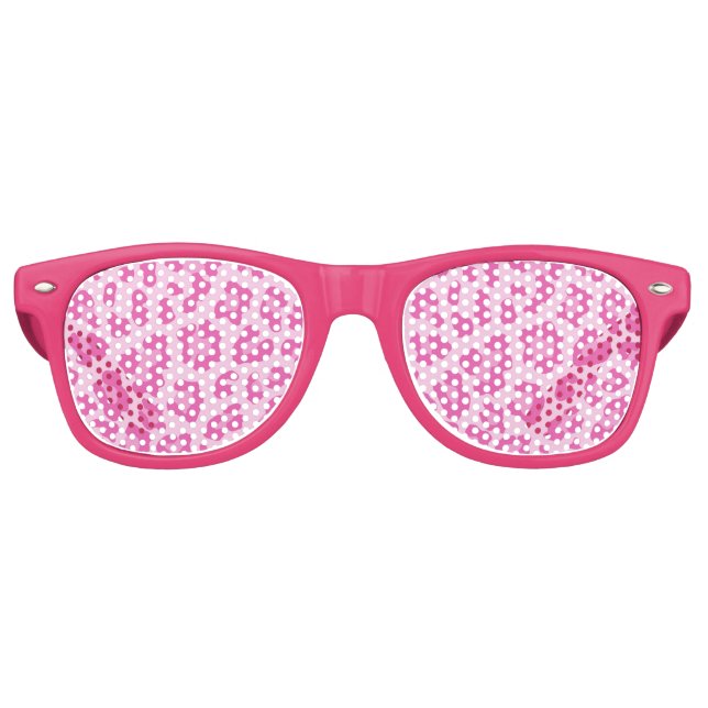 Pretty Pink Leopard Chic Animal Print Retro Sunglasses (Front)