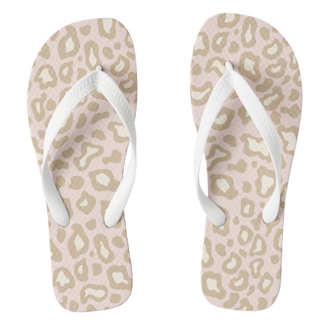 Pretty Pink Leopard Flip Flops (Footbed)