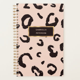 Pretty Pink Leopard Gold Frame Planner