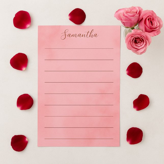 Pretty Pink Lined Stationery (Creator Uploaded)