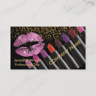 Pretty Pink Lips & Lipstick Business Card