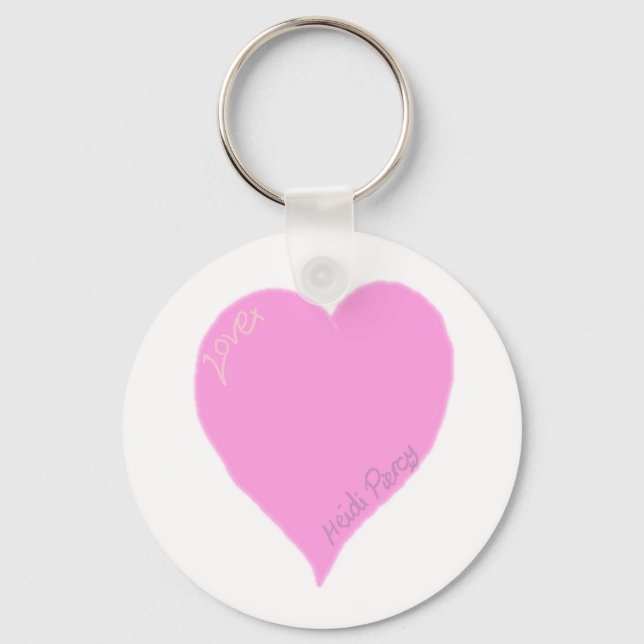 Pretty Pink Love Heart Key Ring (Front)