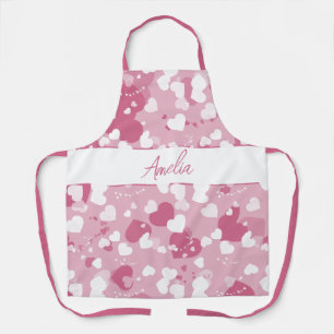 Pretty Pink Love Heart Personalised Apron