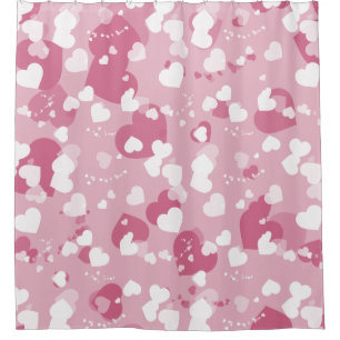 Pretty Pink Love Heart Shower Curtain