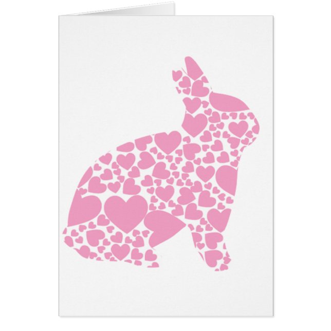 Pretty Pink love hearts bunny rabbit - add name (Front)