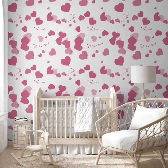 Pretty pink love hearts wallpaper (Kids)