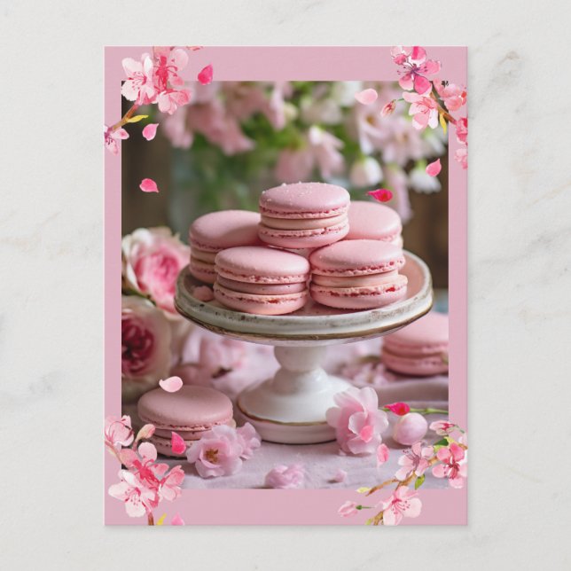 Pretty Pink Macaroons Postcard (Front)