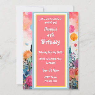 Pretty Pink Magical Princess Castle Invitation