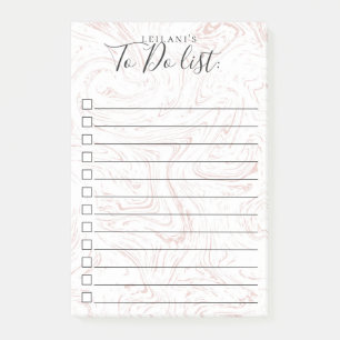 Pretty Pink Marble Pattern Post-it Notes